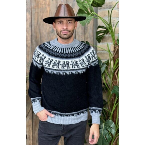 Alpaca jumper for Women Peruvian alpaca sweater knitted jumper warm winterSize M - Picture 3 of 14